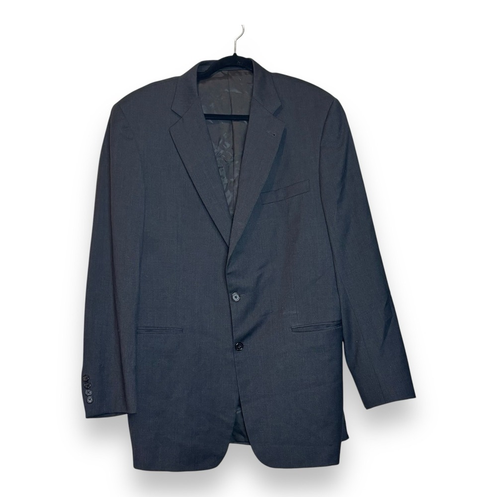 Men's BURBERRYS' Gray 100% Worsted Wool Blazer‎ Suit Jacket Size 42 LNG 2 Button